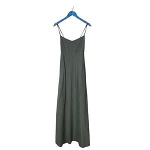 THEORY Haranna Linen Blend A-Line Maxi Dress Green Size 6
